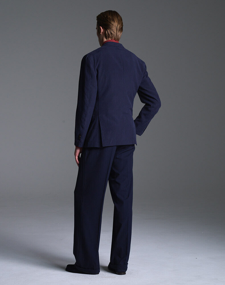 Wool Silk Seersucker Glen Check Cavendish Single Breasted Jacket, view 3