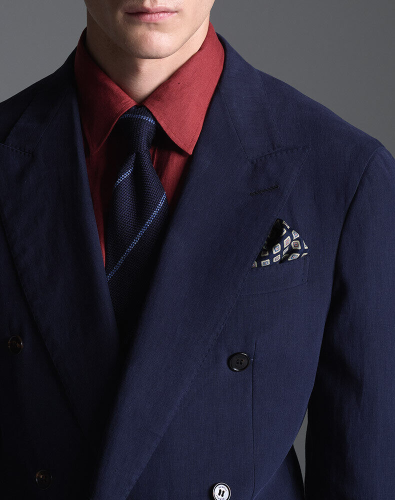 Wool Silk Seersucker Glen Check Cavendish Single Breasted Jacket, view 4