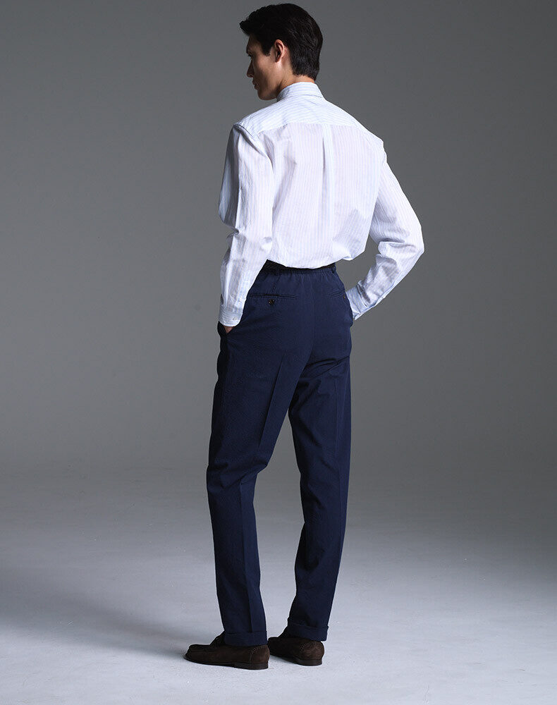 Wool Cashmere Double Pleated Evening Trousers, view 3
