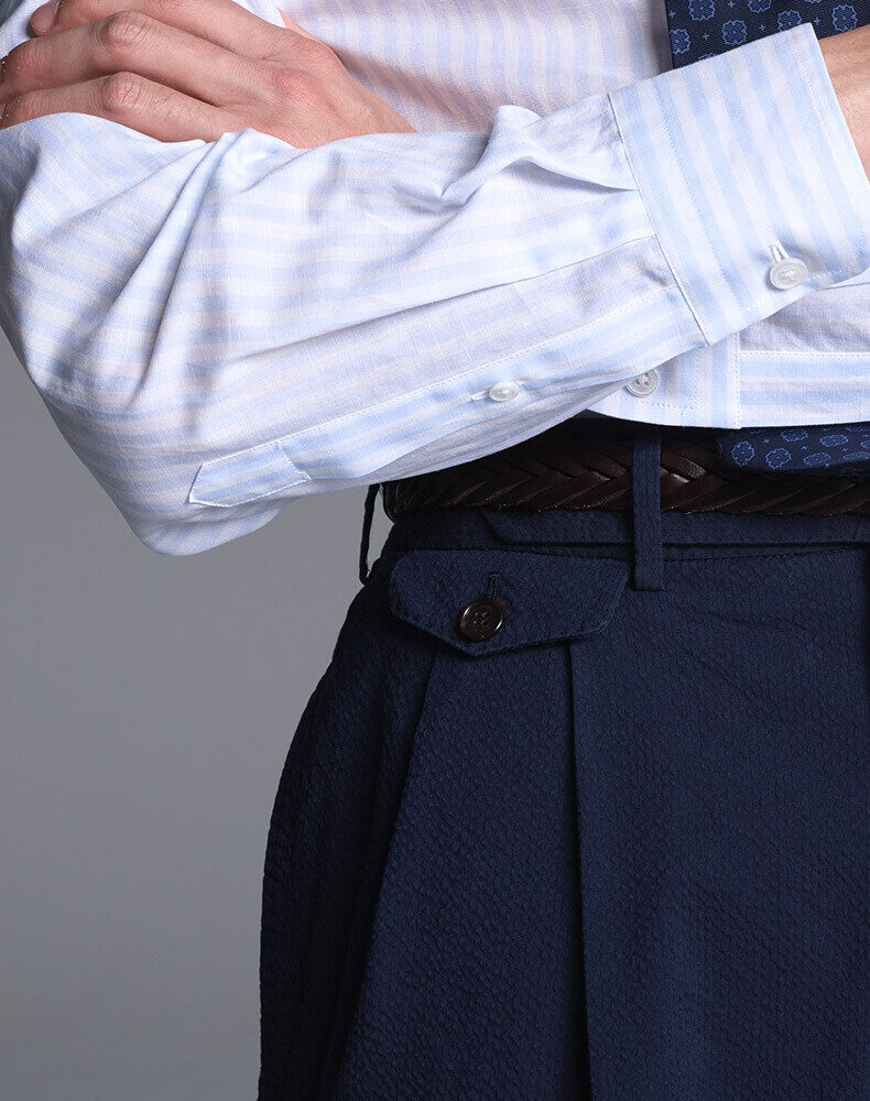 Wool Cashmere Double Pleated Evening Trousers, view 4