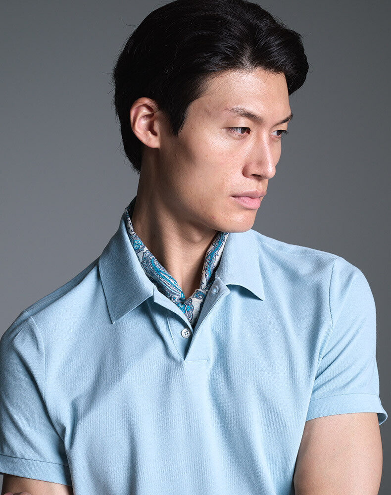 Athluxury Wool Short Sleeve Polo, view 4