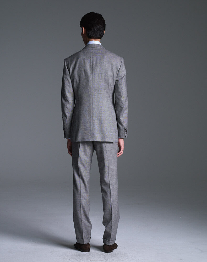 Linen Blend Check Double Pleat Trousers, view 3
