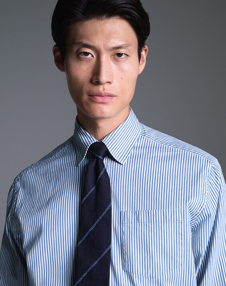 Sea Island Cotton Tartan Check Point Collar Shirt With Pocket, view 4
