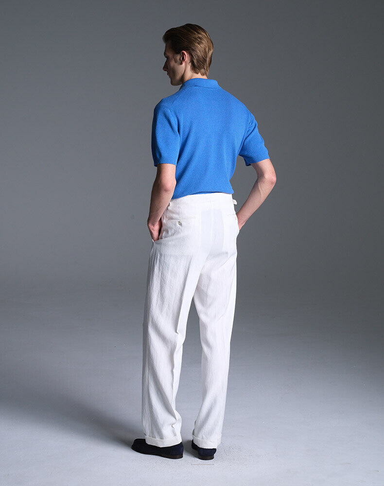 Cotton Silk Short Sleeve Polo, view 3