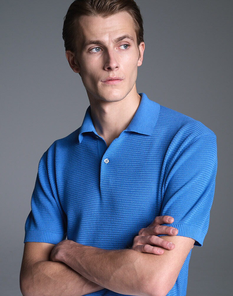 Cotton Silk Short Sleeve Polo, view 4