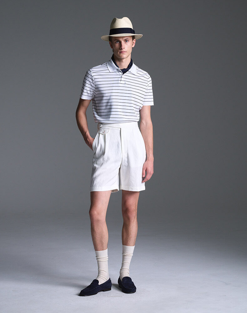 18GG Sea Island Cotton Seed Stitch Short Sleeve Polo