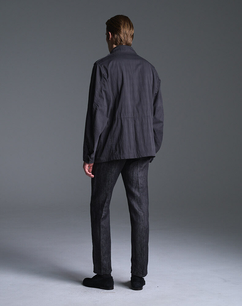 Wool Cotton Denim Straight Leg 5 Pocket Trousers, view 3
