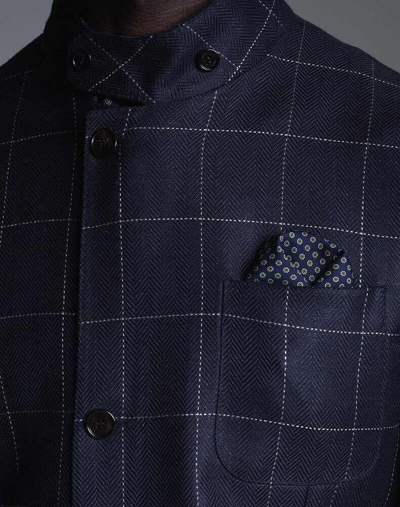 Silk Scattered Medallion  Screen Printed Pocket Square, view 4