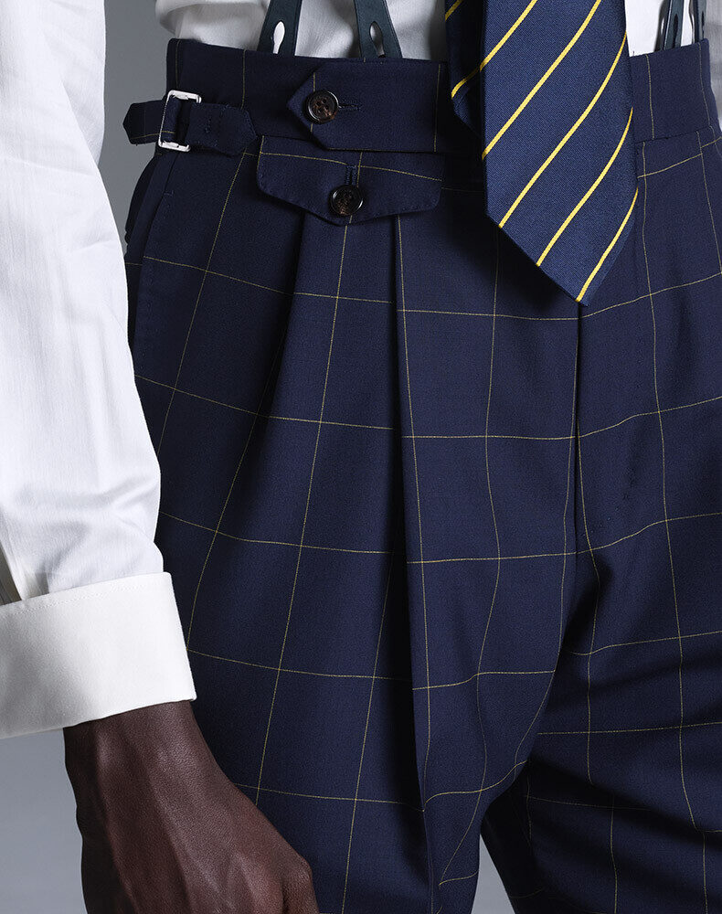 Wool Super 130s and Cashmere Double Pleated Travel Trousers, view 4