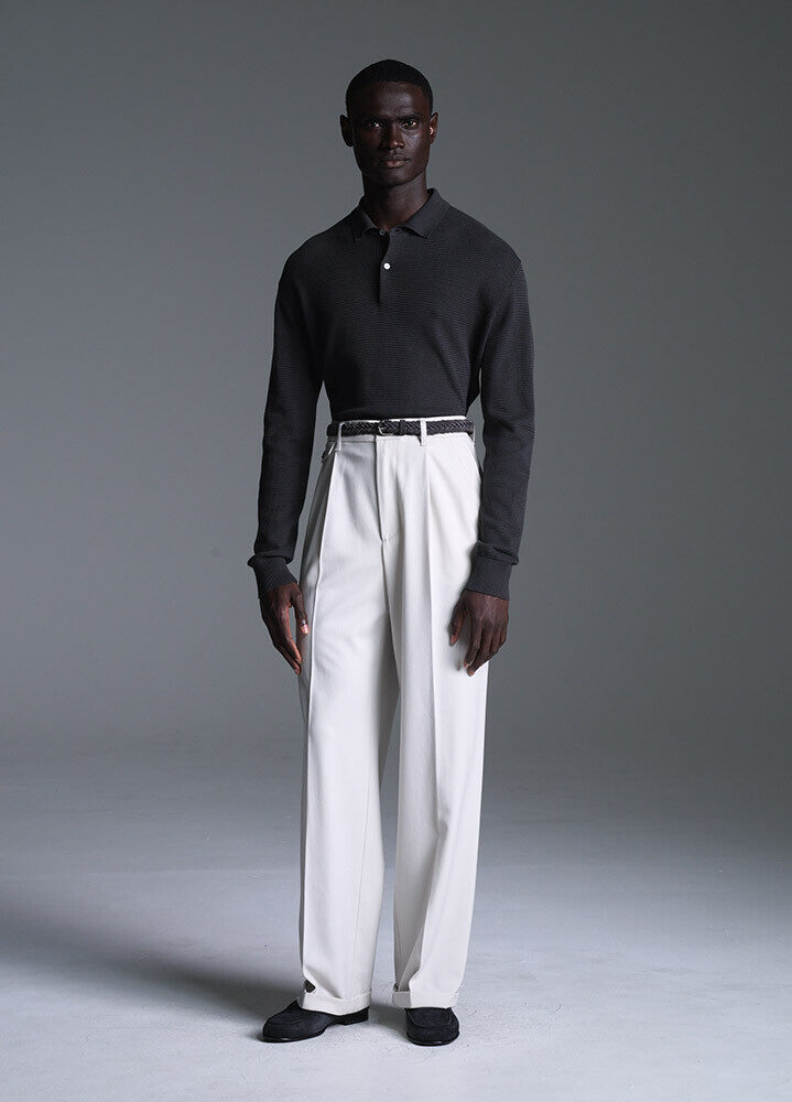 Linen Cashmere Short Sleeve Polo