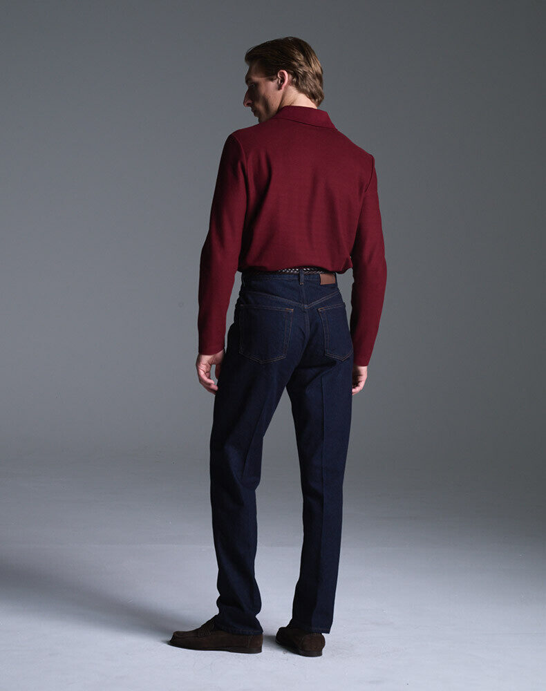 Cotton Herringbone Short Sleeve Polo, view 3