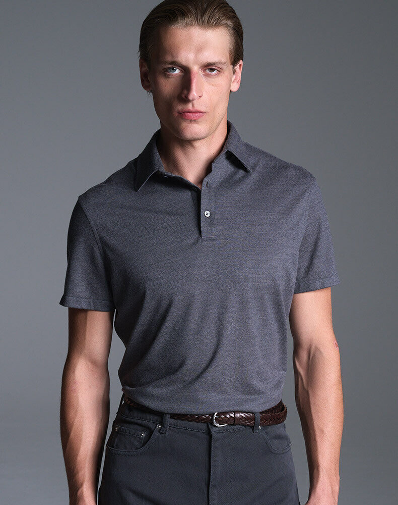 Wool Cotton Denim 5 Pocket Trousers