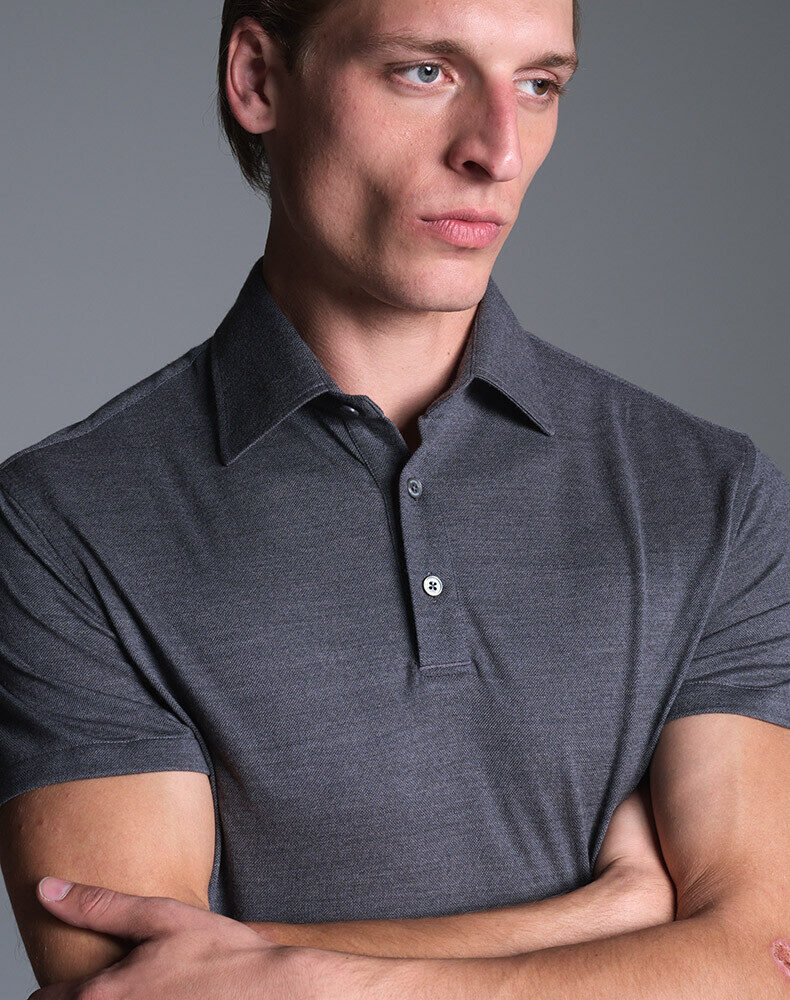 Cotton Silk Micro Pique Short Sleeve Polo, view 4