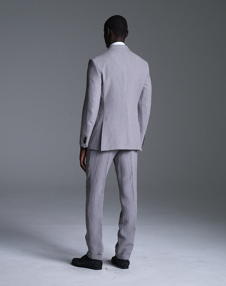 Wool Silk Linen Tattersall Check Shirt Jacket, view 3