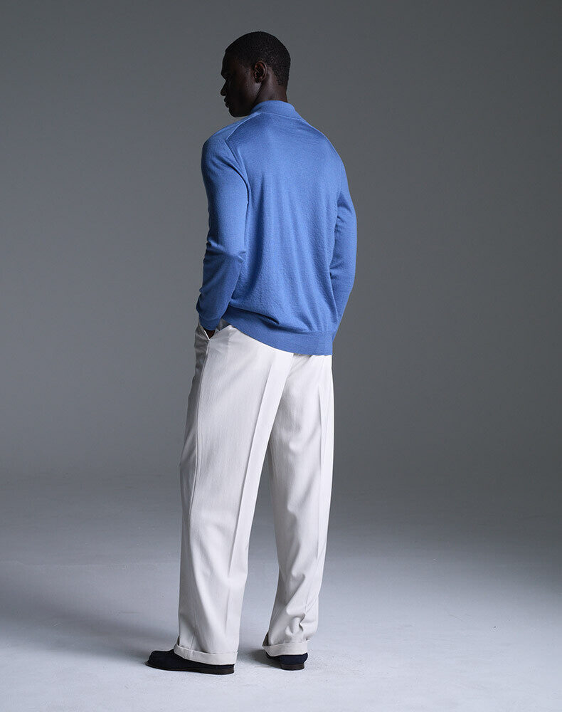 Cotton Silk Short Sleeve Polo, view 3