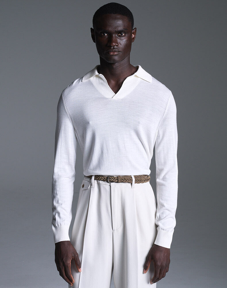 Cotton Silk Short Sleeve Polo, view 3