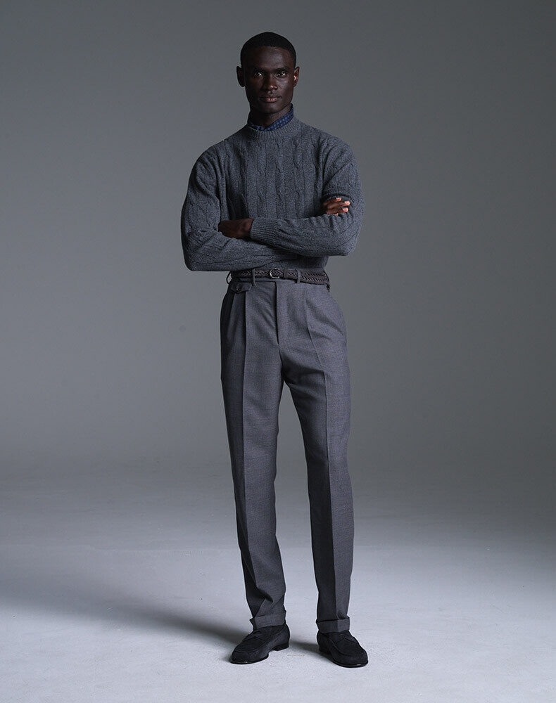 Giza Cotton Long Sleeve Spread Collar Shirt