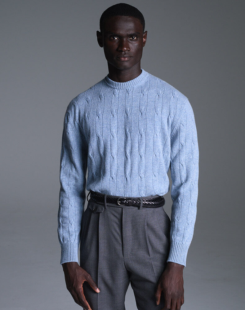 English Rib Cashmere 1/4 Button Jumper, view 3