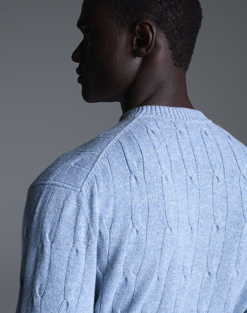 English Rib Cashmere 1/4 Button Jumper, view 4