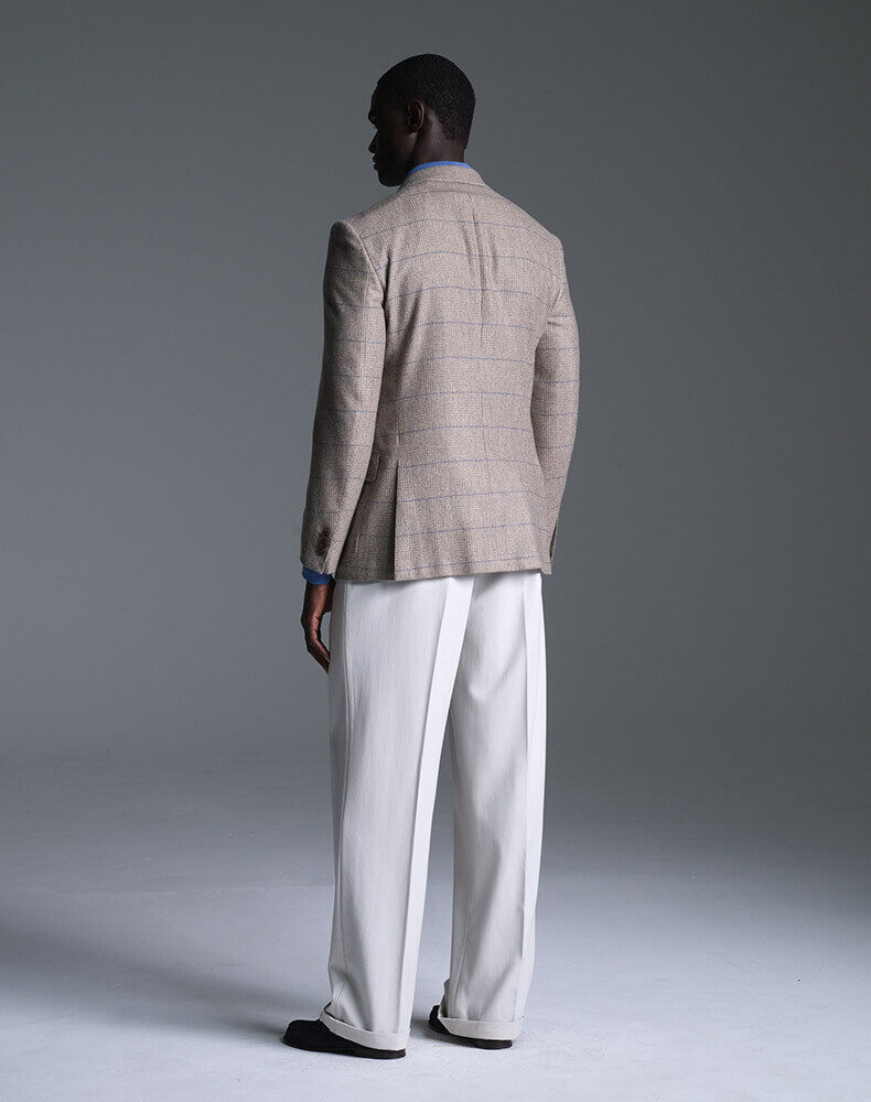 Linen Stripe Cavendish Single Breasted Jacket, view 3