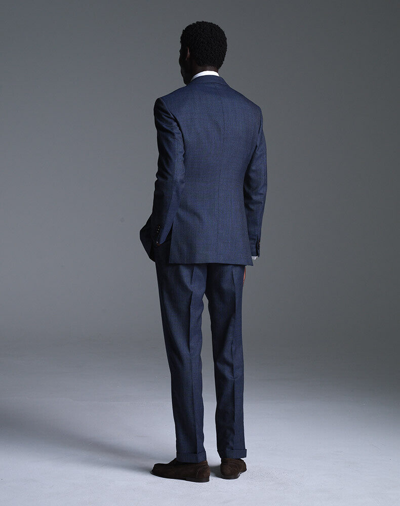 Wool Silk Seersucker Stripe Cavendish Single Breasted Single Layer Jacket, view 3