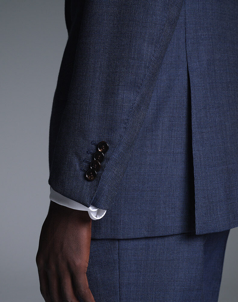 Wool Silk Seersucker Stripe Cavendish Single Breasted Single Layer Jacket, view 4