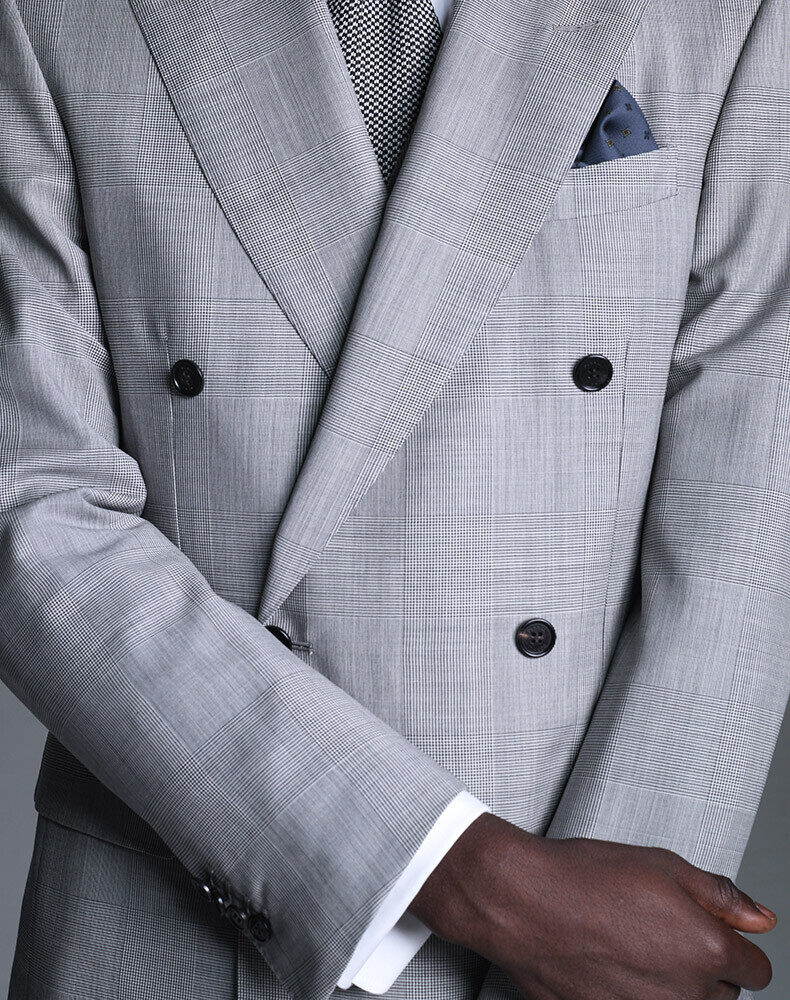 Merino Wool Chalkstripe Single Breasted Waistcoat, view 3