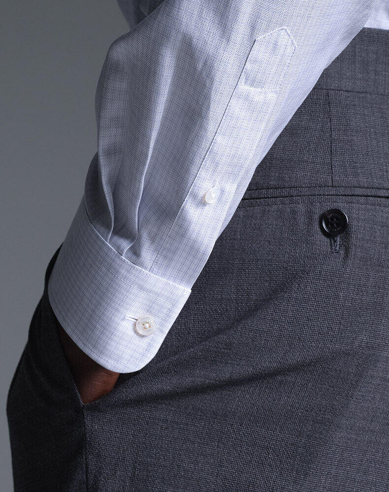 Cotton Giro Inglese Point Collar Shirt, view 4