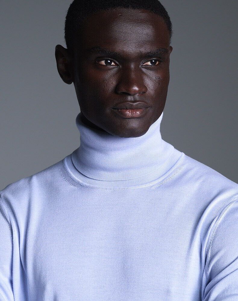 14GG Cashmere Silk Stripe Ribbed Rugby Jumper, view 4