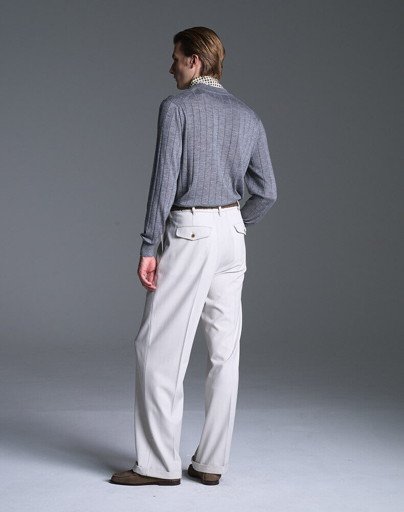 Linen Cashmere Short Sleeve Polo, view 3