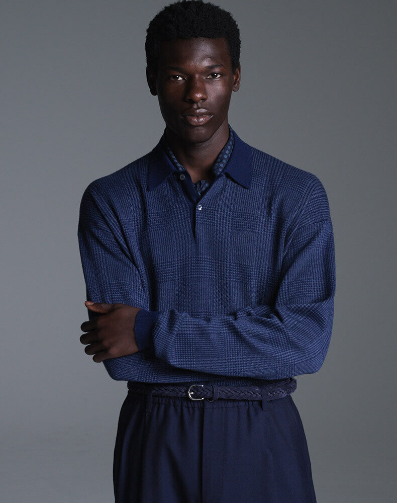 18GG Sea Island Cotton Seed Stitch Short Sleeve Polo, view 3